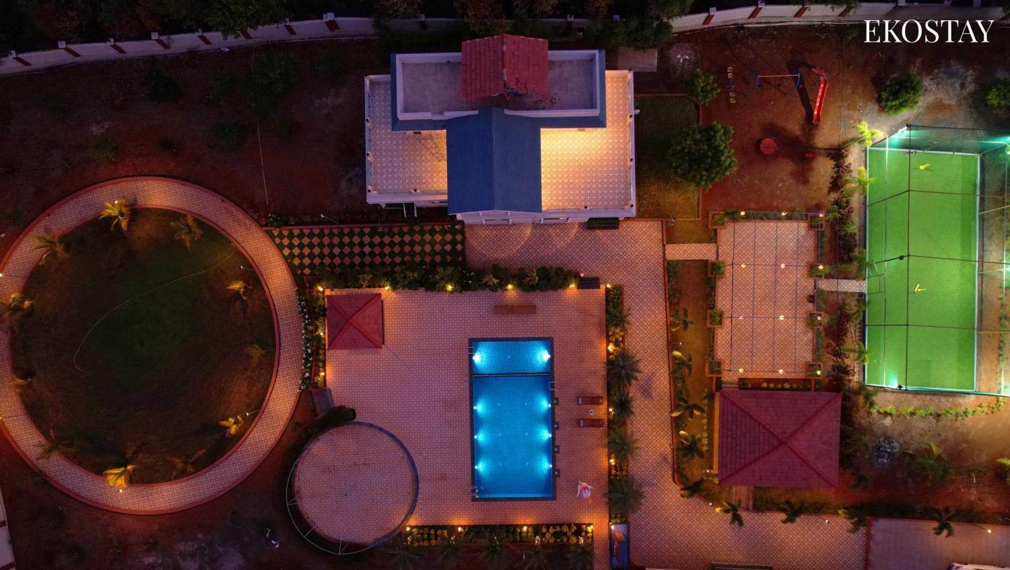 Ekostay Gold Palm Estate I Cricket Turf I Rain Dance I 2 Acre Property Karjat Exterior foto